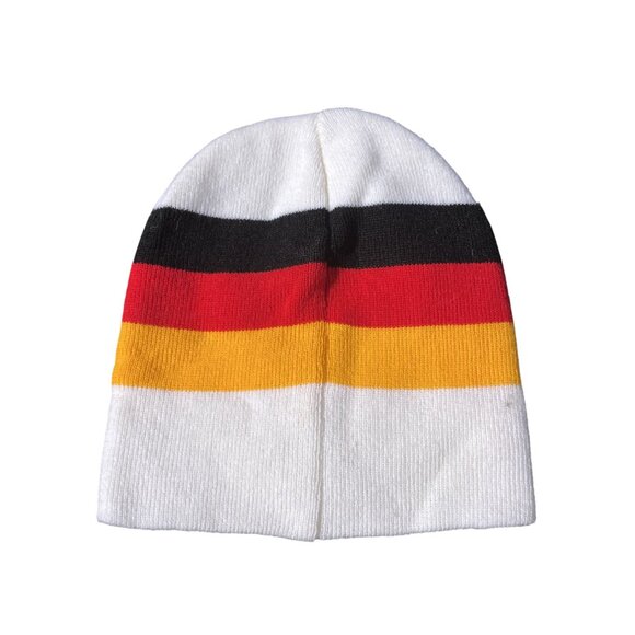 Vintage Germany Flag Striped Knit Beanie Hat With Deutschland Patch By Hildes - Picture 2 of 3